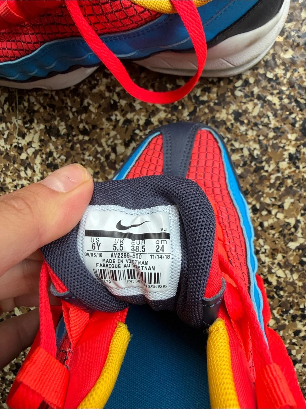Nike Kids Red, Blue & Yellow Colorblock Sneakers